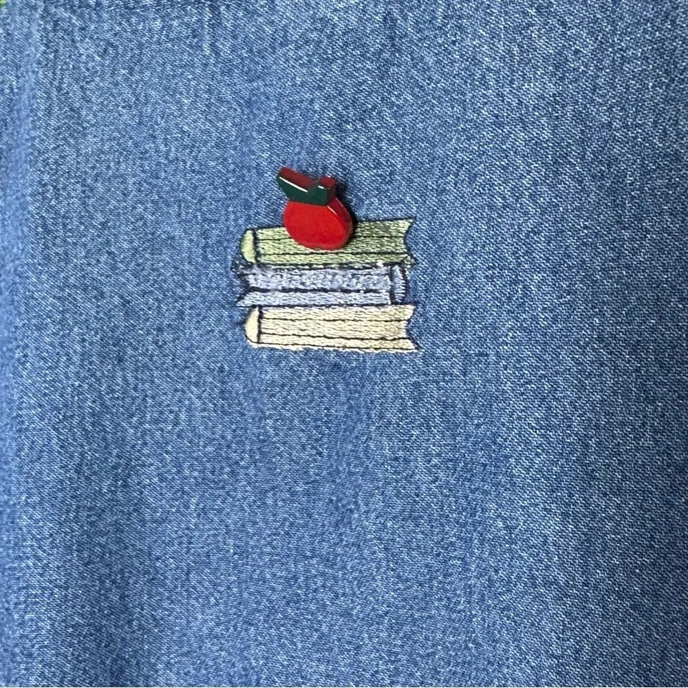 Vtg. Bobbie Brooks Blue Denim School Vest Patchwork Sz L - Picture 7 of 9